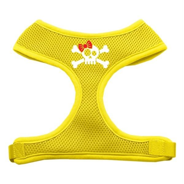 Unconditional Love Skull Bow Screen Print Soft Mesh Harness Yellow Large UN906262